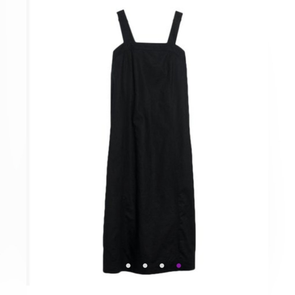 Madewell black linen midi dress in Large.
